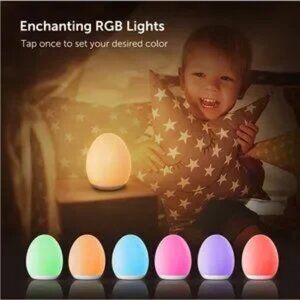 LED -Night Light Smart Lamp Kids Nursery Baby Touch Dimmable Timer 8 Colors VADA